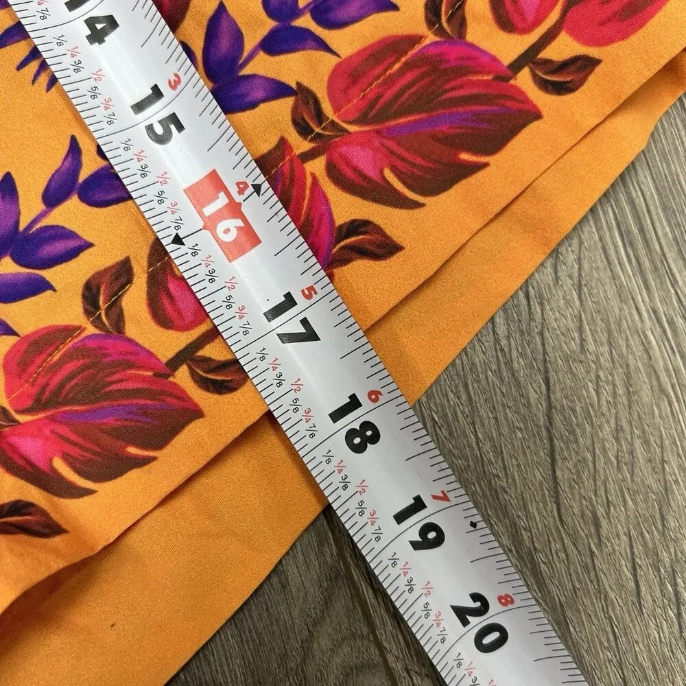 Adidas x Farm Rio Premium Shorts Size XS Womens Bright Orange Tropical Vacation - Picture 9 of 10